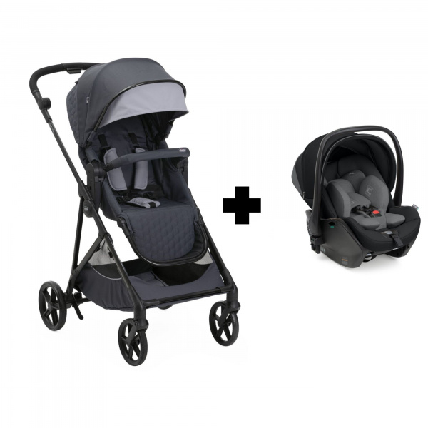 Poussette duo seety + siège auto first seat recline boston grey Chicco