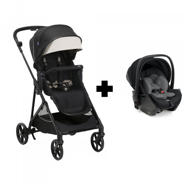 Poussette duo seety + siège auto first seat recline seety black Chicco