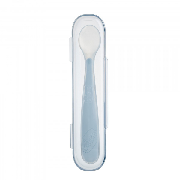 Ma première cuillère souple silicone avec éui gris Chicco