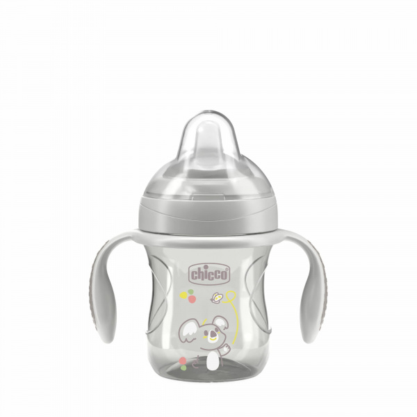 Tasse transition bec souple silicone 4m + rose Chicco