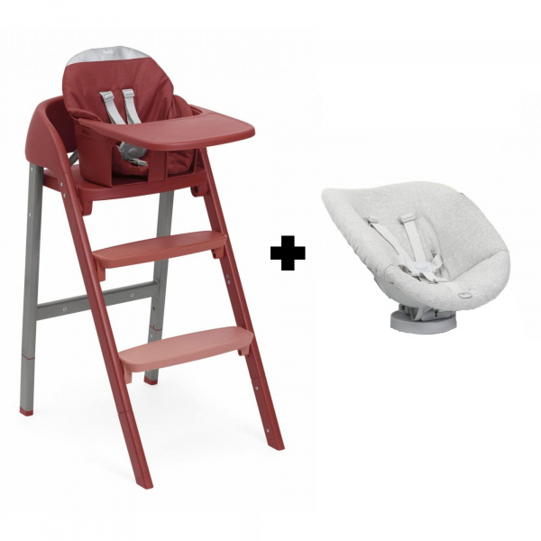 Chaise haute évolutive crescendo up 2en1 colorado red re_lux + siège de naissance Chicco