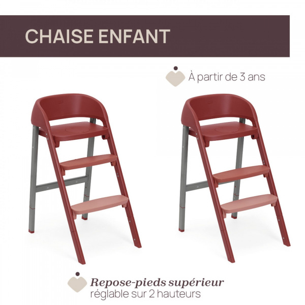 Chaise haute évolutive crescendo up 2en1 colorado red re_lux + siège de naissance Chicco