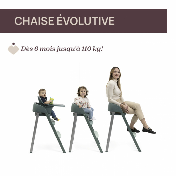 Chaise haute évolutive crescendo up imperial green re_lux Chicco