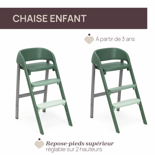 Chaise haute évolutive crescendo up imperial green re_lux Chicco