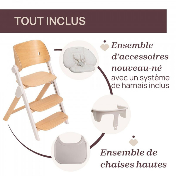 Chaise haute meraviglia olive + coussin de siège meraviglia sandshell Chicco