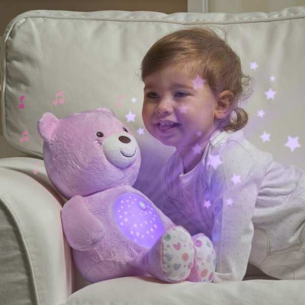 Peluche ourson projecteur first dream rose Chicco