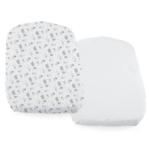 Lot de 2 draps housse baby hug 4in1 grey sheep Chicco