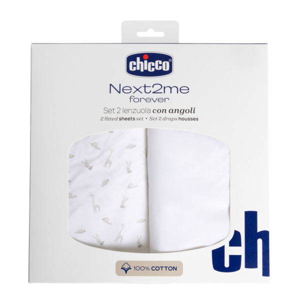 Lot de 2 draps housses next2me forever Chicco