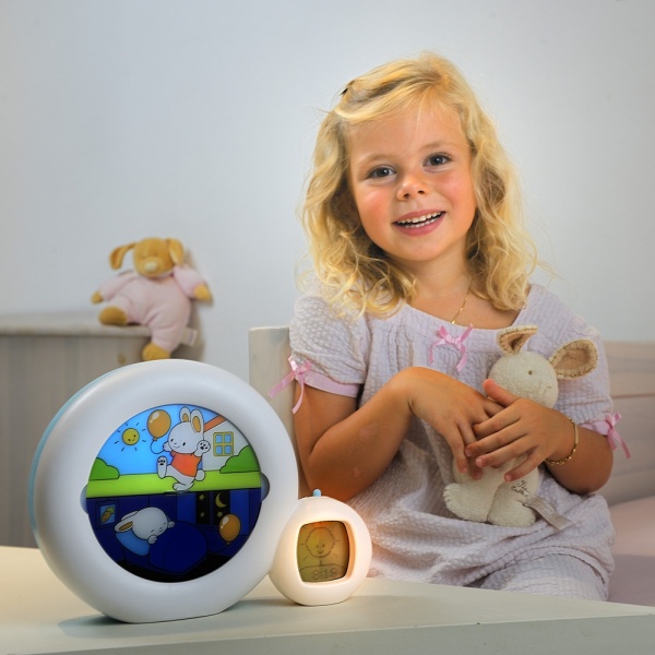 Veilleuse réveil bébé musicale évolutive moon blanc Pabobo