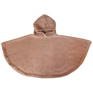 Poncho à capuche maille côtelée en coton mocha 1 à 4 ans Bb&co