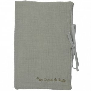 Protège carnet de santé gaze de coton vert de gris Bb&co