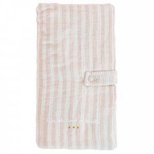 Protège-livret de famille rayé avec poche photo galet Bb&co