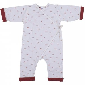 Combinaison doublée kimono rouille imprimé arc-en-ciel 1 mois Bb&co