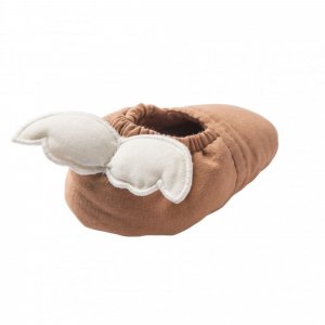 Chaussons ailes d'ange 0-6 mois cassonade et écru Bb&co