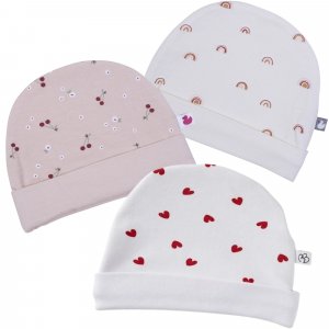 Bonnet doublé blanc imprimé cœur - 12 mois Bb&co