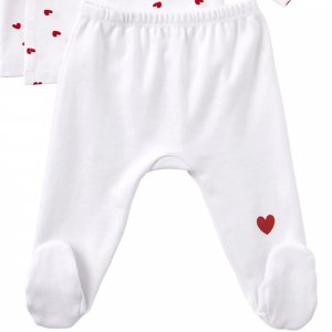 Ensemble cache-cœur - blanc imprimé cœur 6 mois Bb&co