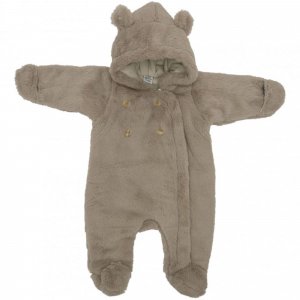 Combi pilote ours en fausse fourrure angora beige 6-12 mois Bb&co