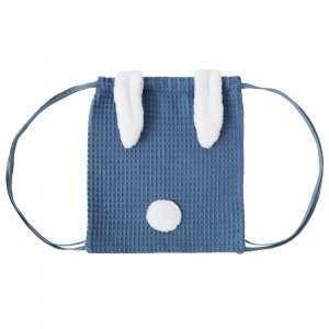 Sac à dos lapin en nid d'abeille - pierre bleue Bb&co