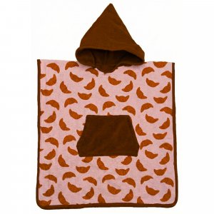 Poncho de bain à capuche bambou et gaze de coton croissants 3/5ans Bb&co