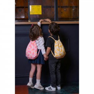 Sac à dos en double gaze bretelles tressées bananes Bb&co