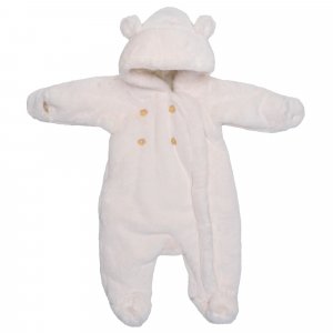 Combi pilote ourson en fausse fourrure angora ivoire 12/18 mois Bb&co