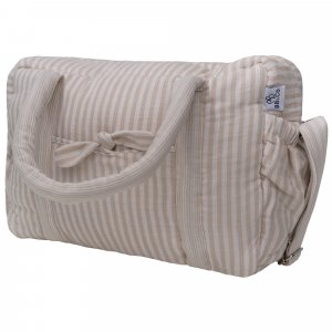 Sac à langer en gaze de coton rayé galet Bb&co