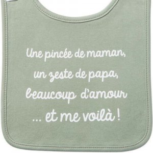 Bavoir bébé - vert de gris Bb&co
