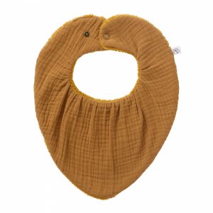 Bavoir-bandana réversible havane Bb&co