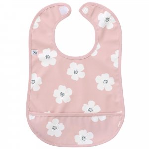 Bavoir imperméable fleurs rose & blanc Bb&co
