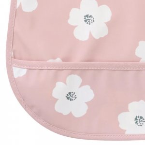 Bavoir imperméable fleurs rose & blanc Bb&co