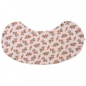 Bavoir 2 en 1 bi-matière (poncho/ épaule) fleurs/ biscuit Bb&co