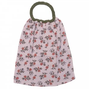 Serviette élastiquée en gaze fleurs/ fougère Bb&co