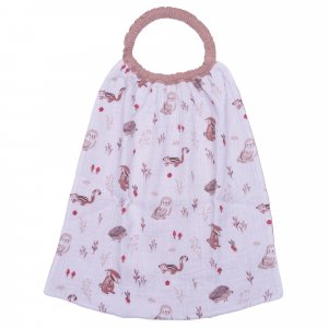 Serviette élastique enfant gaze de coton clairière/ mocha Bb&co