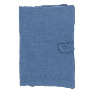 Protège carnet de santé gaze de coton pierre bleue Bb&co