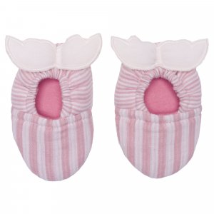 Chaussons ailes d'ange 0-6 mois rayé vieux rose Bb&co