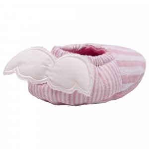 Chaussons ailes d'ange 0-6 mois rayé vieux rose Bb&co