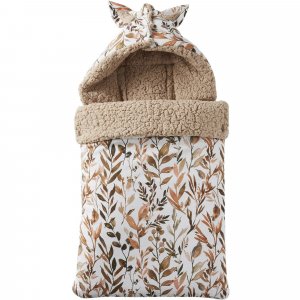 Nid d'ange coton doublé sherpa - feuillages Bb&co