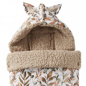 Nid d'ange coton doublé sherpa - feuillages Bb&co