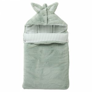 Nid d'ange fausse fourrure angora 0-6 mois rayé - vert de gris Bb&co