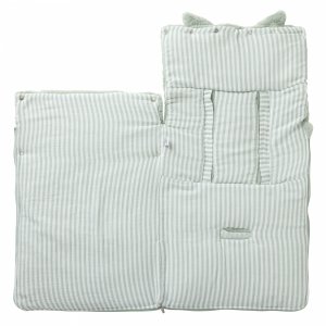 Nid d'ange fausse fourrure angora 0-6 mois rayé - vert de gris Bb&co