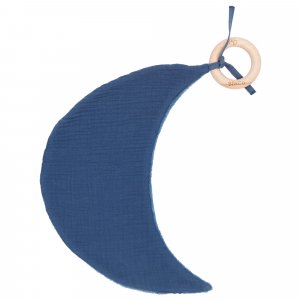 Doudou lune avec anneau dentition gaze et bambou Bb&co
