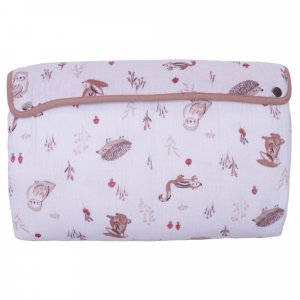 Tapis à langer pliable avec poches gaze de coton clairière / mocha Bb&co