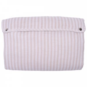 Tapis à langer pliable avec poches gaze de coton rayé galet Bb&co