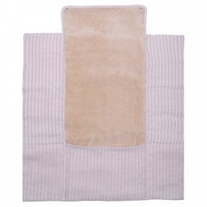 Tapis à langer pliable avec poches gaze de coton rayé galet Bb&co