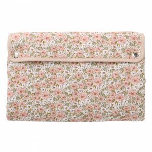 Matelas à langer nomade avec poches gaze de coton imprimé liberty / biscuit Bb&co