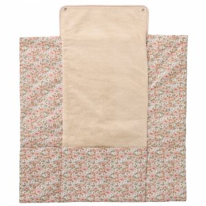 Matelas à langer nomade avec poches gaze de coton imprimé liberty / biscuit Bb&co