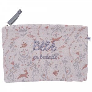 Trousse bébé en coton brodée 