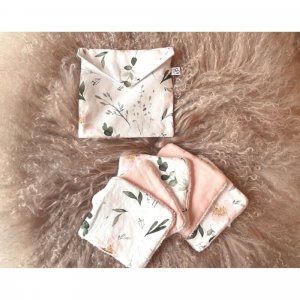 Lot lingettes lavables et pochette blush imprimé sweet garden Bb&co