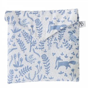 Lot lingettes lavables et pochette imprimé forêt - pierre bleue Bb&co