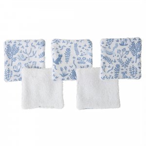 Lot lingettes lavables et pochette imprimé forêt - pierre bleue Bb&co